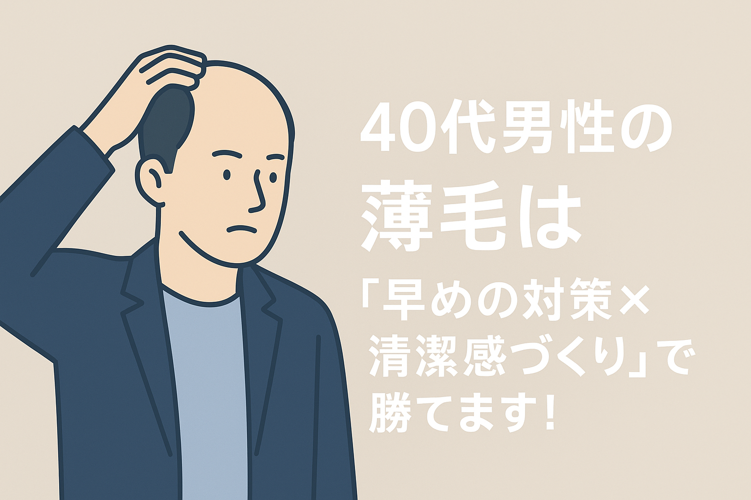 40代男性の薄毛は「早めの対策×清潔感づくり」で勝てます！