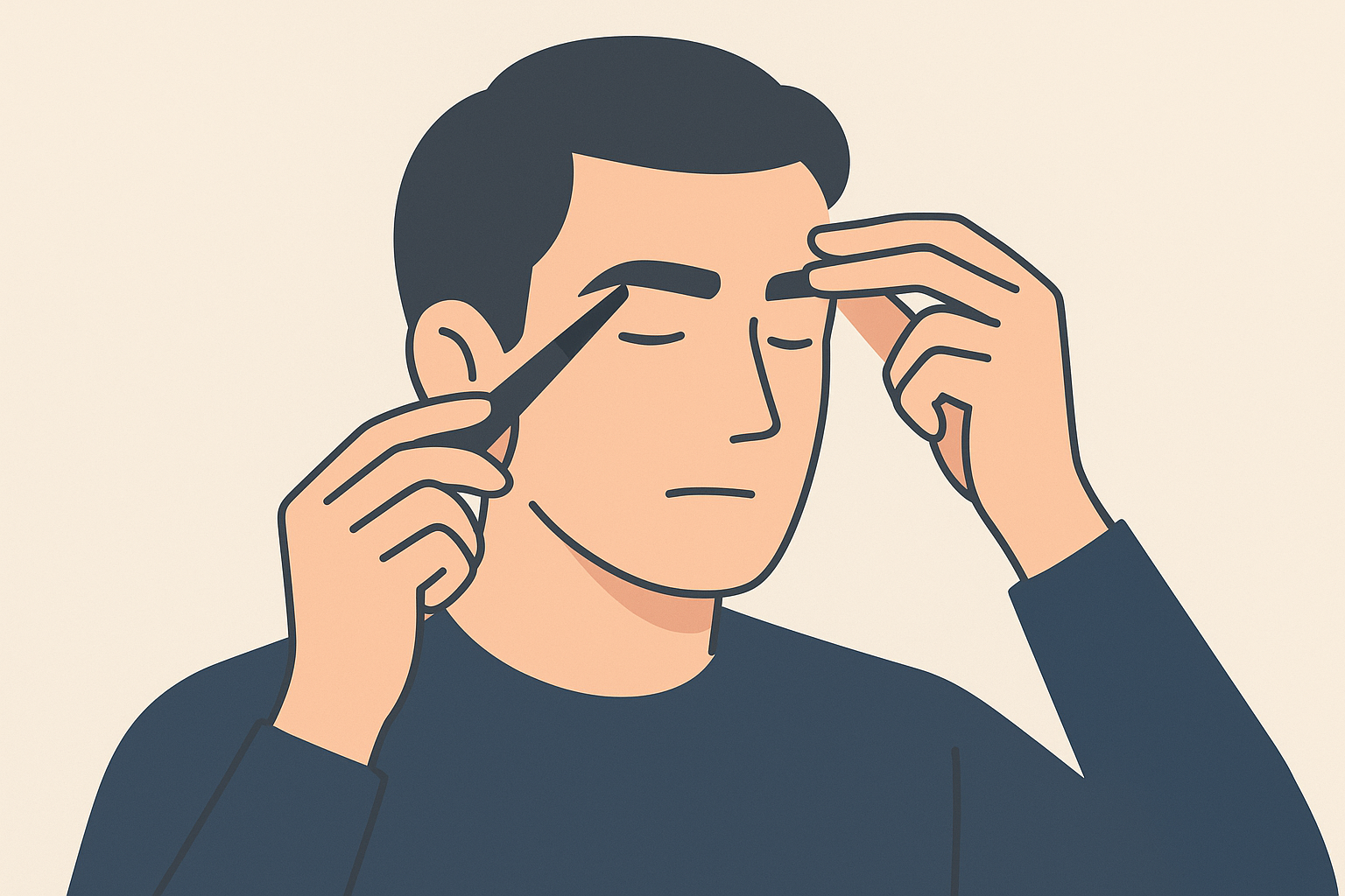 40代男性の眉毛は「中太・長い毛だけ・眉尻は下げない」で整うんです!
